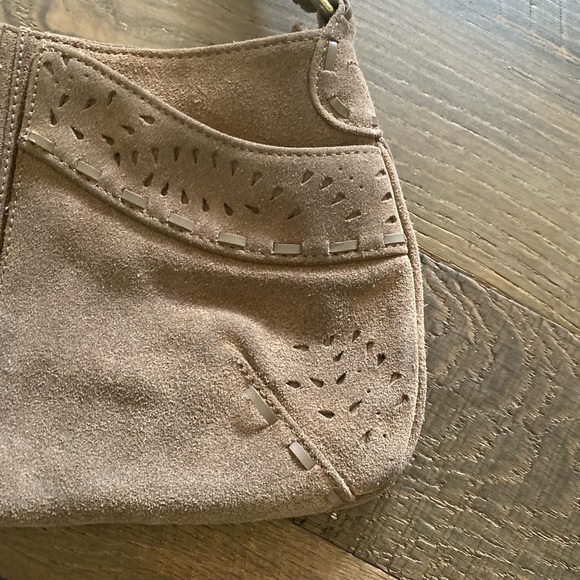 Vintage Enzo Angiolini Suede laser cut leather mini bag - Picture 2 of 6